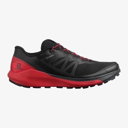 Salomon SENSE RIDE 4 Mens Trail Running Shoes Black/Red | Salomon South Africa